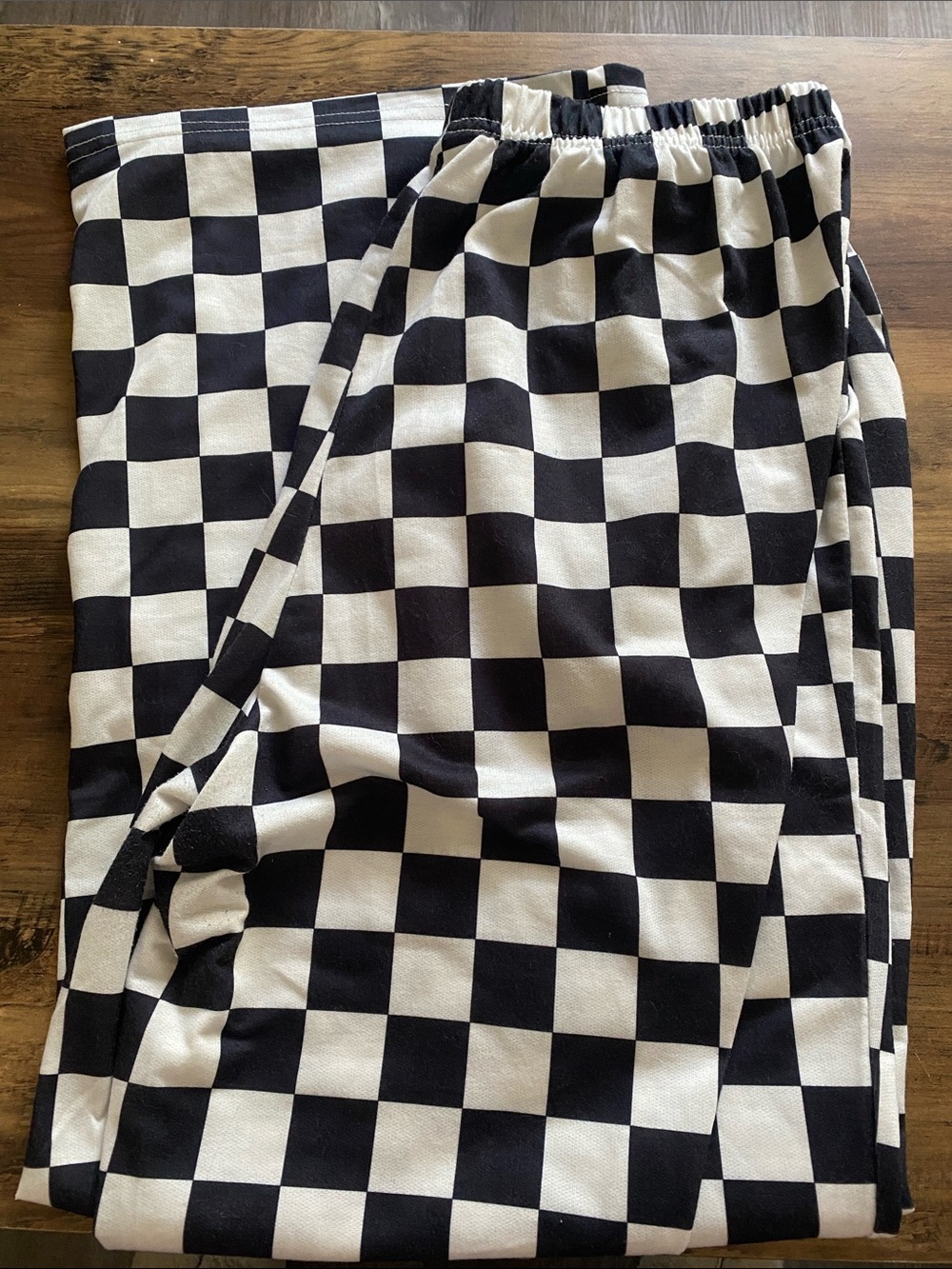 SHEIN Black and White Checkerboard Pants